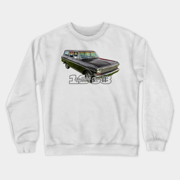 163 Chevrolet Chevy II Nova Station Wagon Crewneck Sweatshirt by Gestalt Imagery